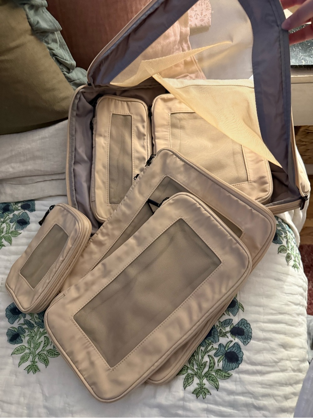 Quince Travel Packing Cube Set in Beige
